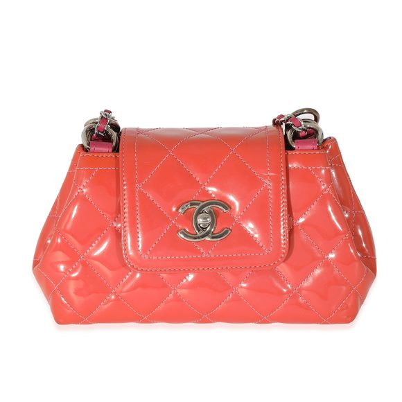Chanel Pink Patent Coco Shine Mini Accordion Flap Bag - Picture 1 of 7